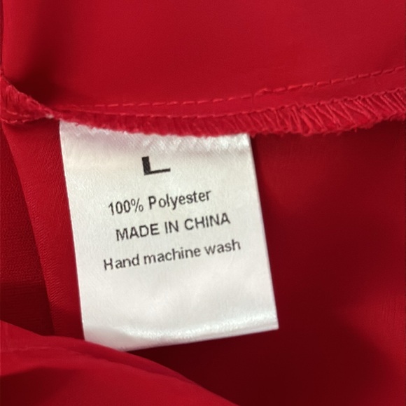 🎤🎉 Fayenne V Neck Ruffle Short Sleeve Blouse Sz L - Picture 9 of 12